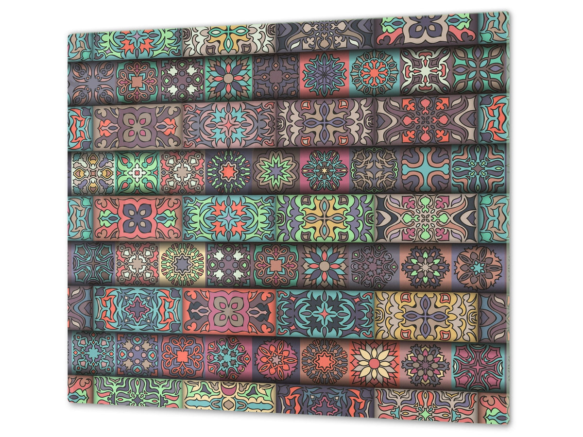 Chopping Board - Induction Cooktop Cover D14 Patterns and Mandalas Series: Moroccan 1