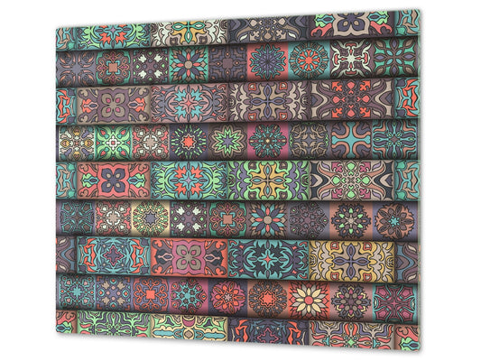 Chopping Board - Induction Cooktop Cover D14 Patterns and Mandalas Series: Moroccan 1