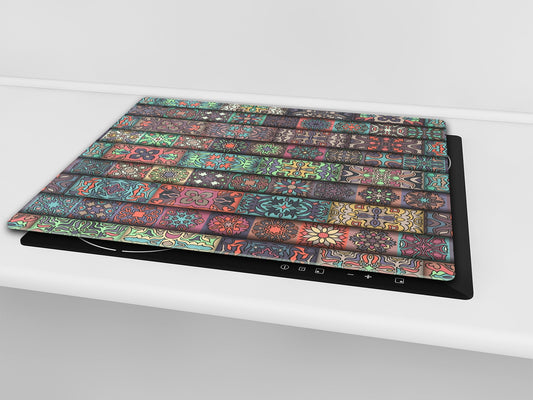 Chopping Board - Induction Cooktop Cover D14 Patterns and Mandalas Series: Moroccan 1