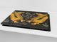 Planche de cuisine en verre trempé D13 Série D'art: Dragons jaunes