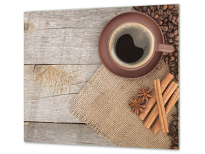 Tagliere in VETRO temperato – Proteggi-piano di lavoro e spianatoia; D05 Serie Caffè Caffè 130