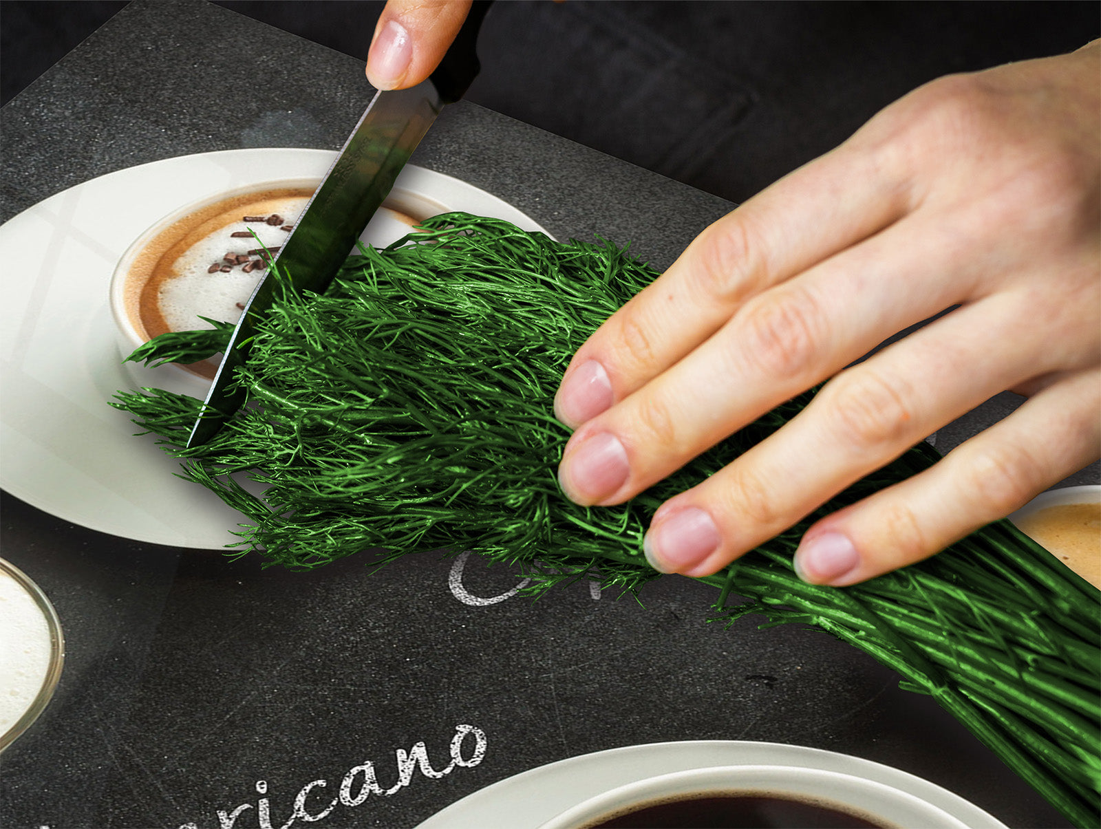 Glass Kitchen Board 60D07: Types of coffee 1