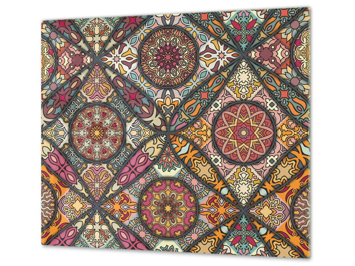 Chopping Board - Induction Cooktop Cover D14 Patterns and Mandalas Series: Tiles 5