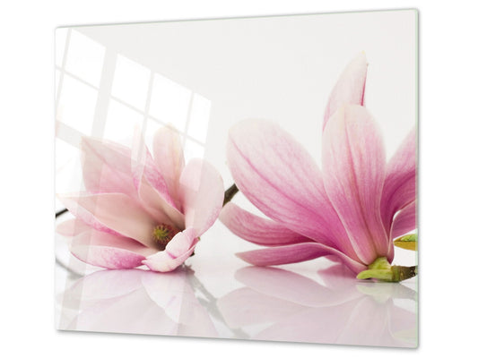 Glass Cutting Board and Worktop Saver D06 Flowers Series: Flower 1
