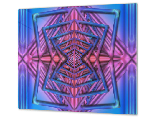 Tempered GLASS Cutting Board D01 Abstract Series: Mosaic 1