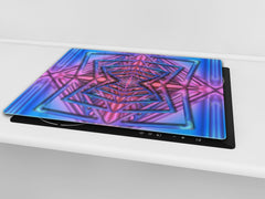 Tempered GLASS Cutting Board D01 Abstract Series: Mosaic 1