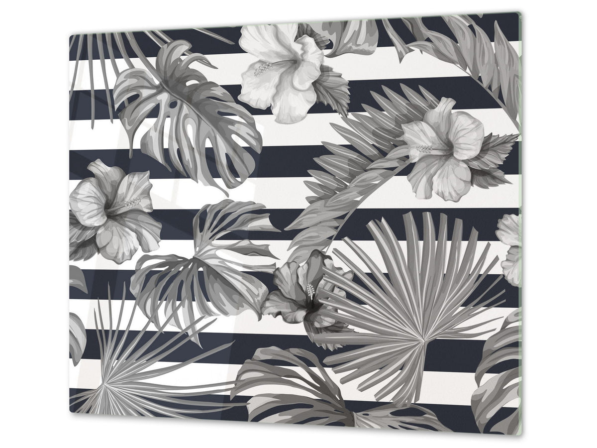 Chopping Board - Induction Cooktop Cover D14 Patterns and Mandalas Series: Gray 1