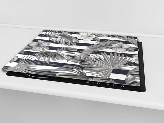 Chopping Board - Induction Cooktop Cover D14 Patterns and Mandalas Series: Gray 1