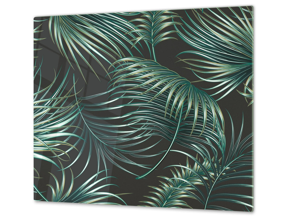 MOLTO GRANDE asse da cucina in VETRO temperato; Serie astratta DD14: Felci 3