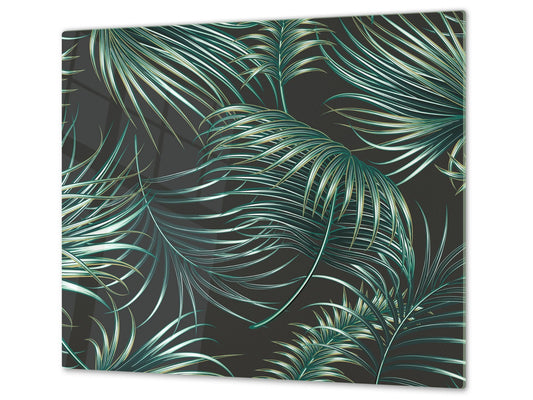 Chopping Board - Induction Cooktop Cover D14 Patterns and Mandalas Series: Ferns 3