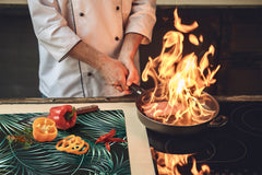 MOLTO GRANDE asse da cucina in VETRO temperato; Serie astratta DD14: Felci 3