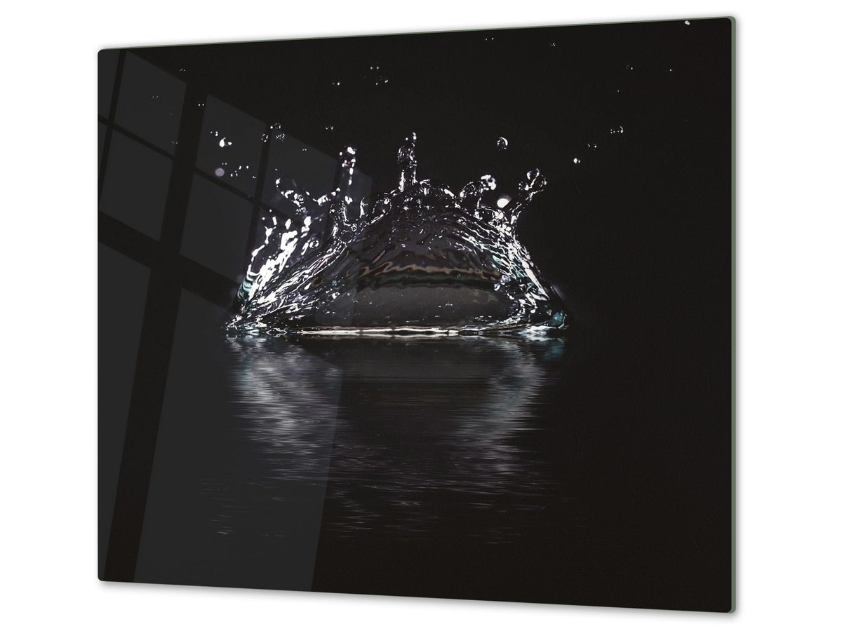 CUTTING BOARD and Cooktop Cover - Impact & Shatter Resistant Glass D02 Water Series: Water 2