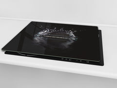 CUTTING BOARD and Cooktop Cover - Impact & Shatter Resistant Glass D02 Water Series: Water 2