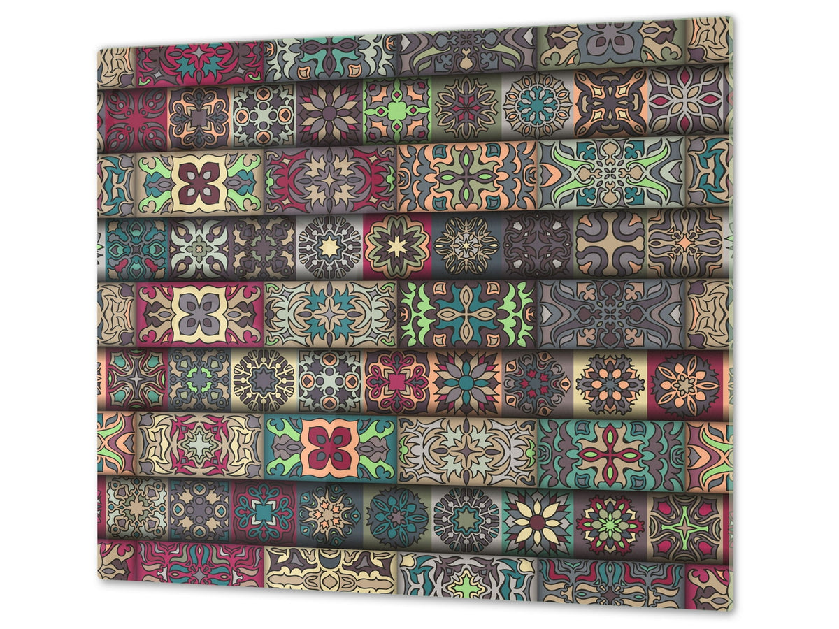 Chopping Board - Induction Cooktop Cover D14 Patterns and Mandalas Series: Mosaic 9