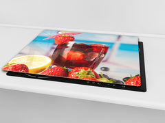 Couvre-plaques de cuisson en VERRE trempé; D07 Fruits et Légumes  Boire 3