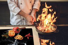 CUTTING BOARD and Cooktop Cover - Impact & Shatter Resistant Glass D02 Water Series: Water 10