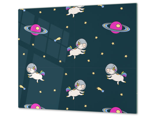 Tempered GLASS Cutting Board – Worktop saver  D15 Drawings Series: Cosmos 2