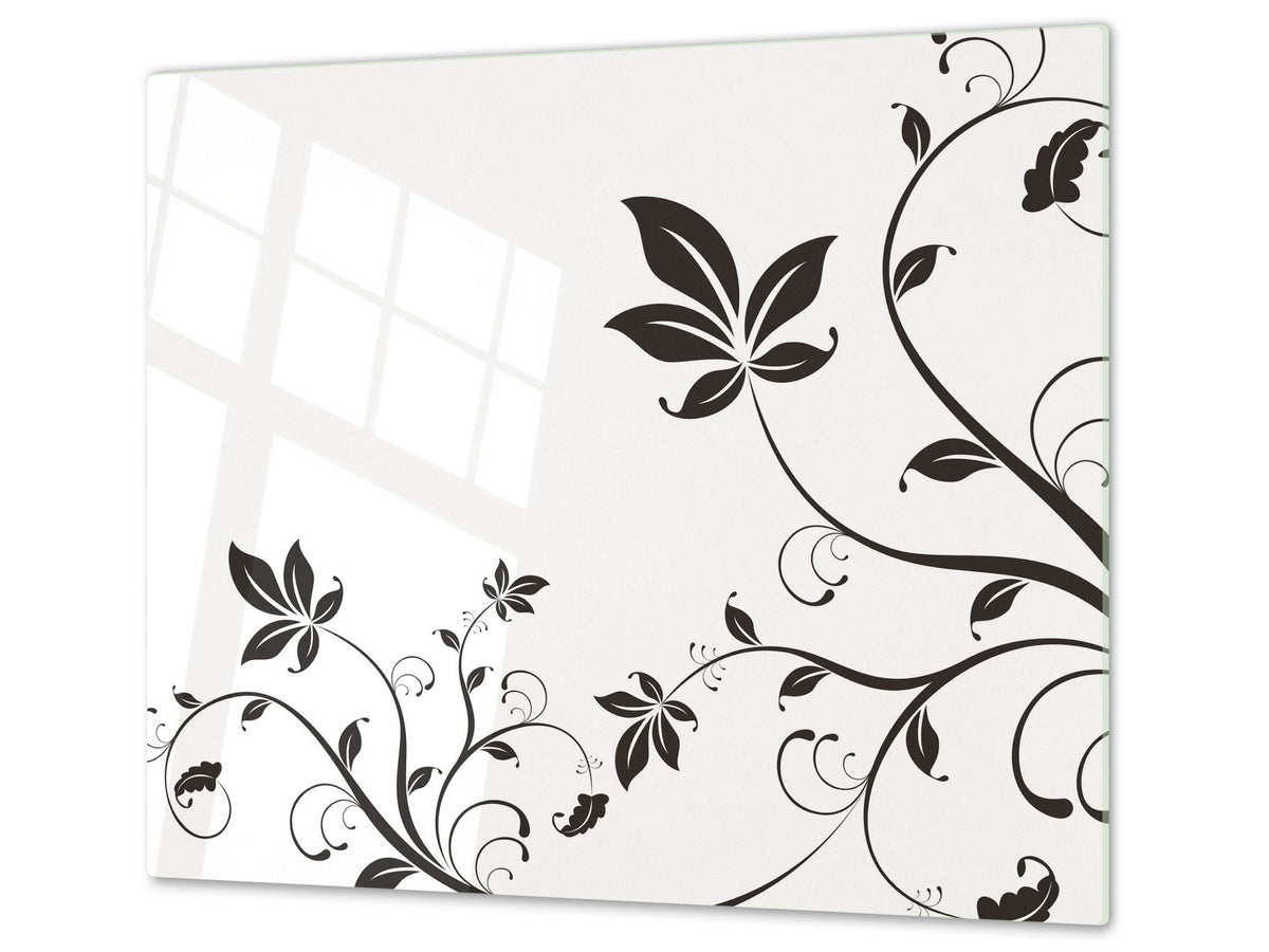 Glass Cutting Board and Worktop Saver D06 Flowers Series: Flower 5