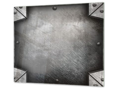 Tempered GLASS Kitchen Board – Impact & Scratch Resistant D10B Textures Series B: Steel 3