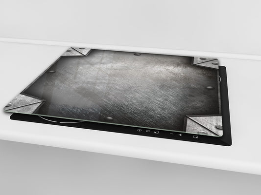 Tempered GLASS Kitchen Board – Impact & Scratch Resistant D10B Textures Series B: Steel 3