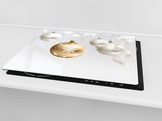 CUTTING BOARD and Cooktop Cover ;D20 Christmas Series: Christmas balls in the snow