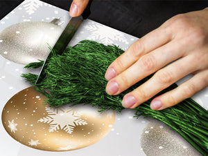 Tagliere in vetro temperato – Tagliere e proteggi; D20 Serie di Natale Palle di Natale sulla neve