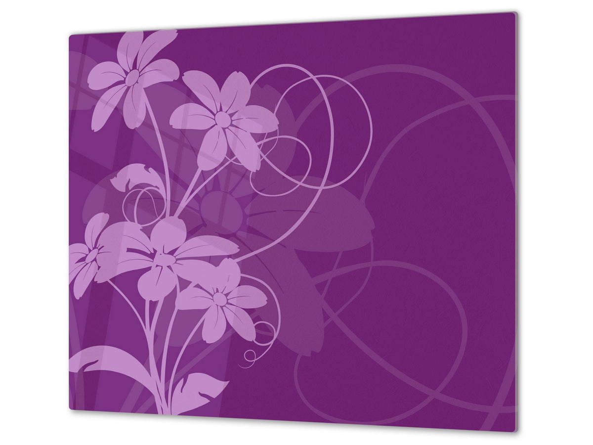 Glass Cutting Board and Worktop Saver D06 Flowers Series: Flower 2