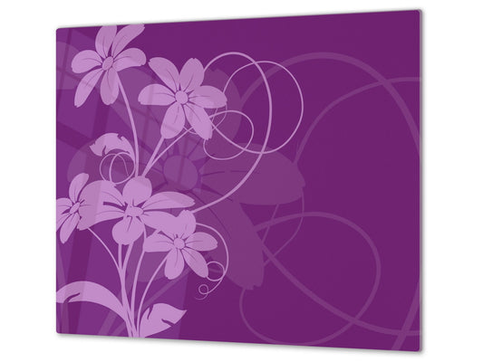 Glass Cutting Board and Worktop Saver D06 Flowers Series: Flower 2