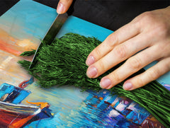 UNIQUE Tempered GLASS Kitchen Board 60D05A: Fishing boat