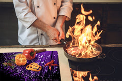 Tempered GLASS Kitchen Board D09 Other: Mini Purple Leds