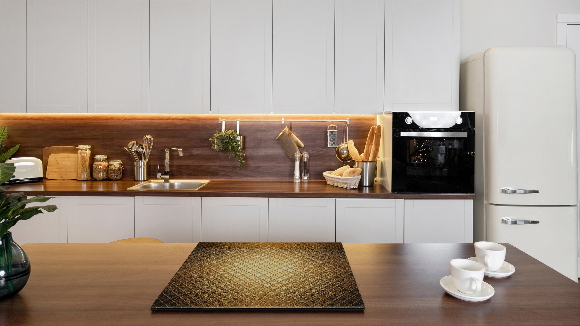 Tempered GLASS Cutting Board – Worktop saver and Pastry Board –- Glass Kitchen Board; MEASURES: SINGLE: 60 x 52 cm (23,62” x 20,47”); DOUBLE: 30 x 52 cm (11,81” x 20,47”); D28 Golden Waves Series: Sparkling pattern
