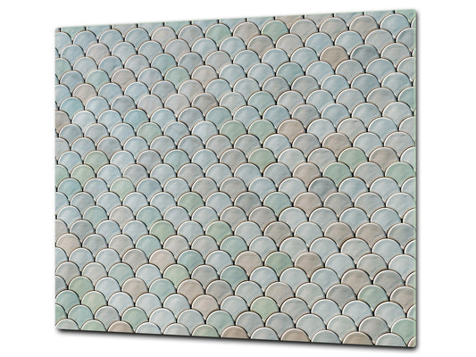 TEMPERED GLASS CHOPPING BOARD – Glass Cutting Board and Worktop Saver Textures and tiles 2 Series: Abstract fish scales