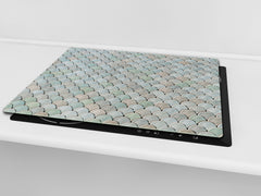 TEMPERED GLASS CHOPPING BOARD – Glass Cutting Board and Worktop Saver Textures and tiles 2 Series: Abstract fish scales