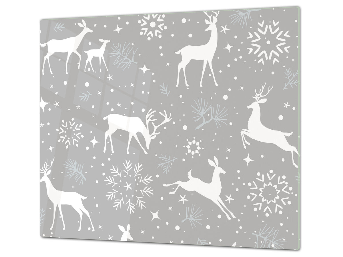 CUTTING BOARD and Cooktop Cover ;D20 Christmas Series: Christmas reindeer