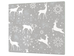 CUTTING BOARD and Cooktop Cover ;D20 Christmas Series: Christmas reindeer