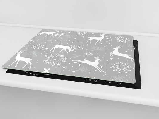 CUTTING BOARD and Cooktop Cover ;D20 Christmas Series: Christmas reindeer