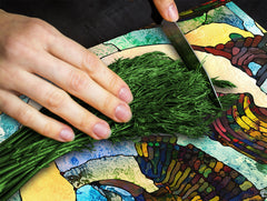 Induction Cooktop Cover –Shatter Resistant Glass Kitchen Board – Hob cover; MEASURES: SINGLE: 60 x 52 cm (23,62” x 20,47”); DOUBLE: 30 x 52 cm (11,81” x 20,47”); D32 Paintings Series: Stained glass