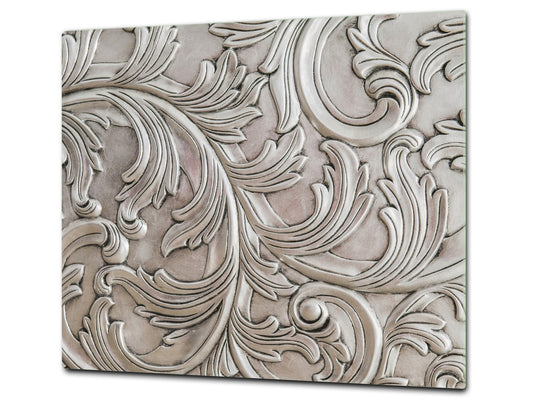 TEMPERED GLASS CHOPPING BOARD – Glass Cutting Board and Worktop Saver – Worktop protector; MEASURES: SINGLE: 60 x 52 cm (23,62” x 20,47”); DOUBLE: 30 x 52 cm (11,81” x 20,47”); D30 Decorative Surfaces Series: Luxury handcraft