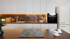 TEMPERED GLASS CHOPPING BOARD – Glass Cutting Board and Worktop Saver – Worktop protector; MEASURES: SINGLE: 60 x 52 cm (23,62” x 20,47”); DOUBLE: 30 x 52 cm (11,81” x 20,47”); D30 Decorative Surfaces Series: Luxury handcraft