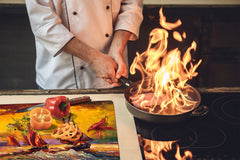 UNIQUE Tempered GLASS Kitchen Board 60D05A: Rough sea