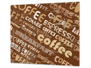 Tagliere in VETRO temperato – Proteggi-piano di lavoro e spianatoia; D05 Serie Caffè Caffè 132