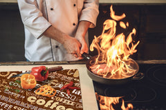 Tagliere in VETRO temperato – Proteggi-piano di lavoro e spianatoia; D05 Serie Caffè Caffè 132