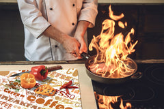 Kochplattenabdeckung Stove Cover und Schneideplatten D05 Coffee Series: Inscription