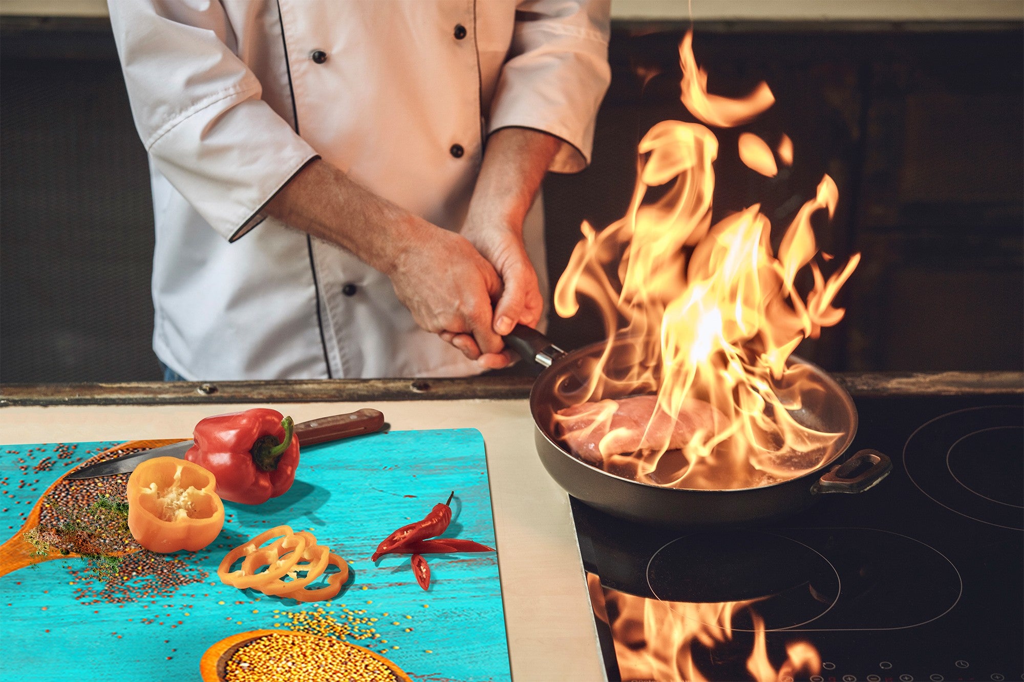 Induction Cooktop Cover Kitchen Board 60D03B: Grains of groats