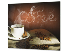 KITCHEN BOARD & Induction Cooktop Cover D05 Coffee Series: Coffee 128