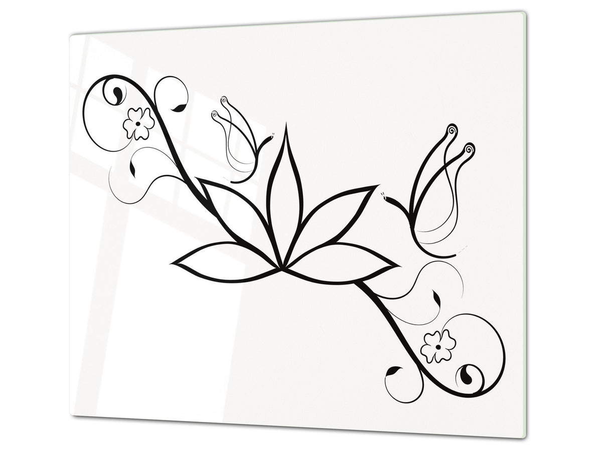 Glass Kitchen Board 60D20: Delicate Pattern