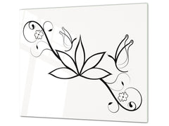 Glass Kitchen Board 60D20: Delicate Pattern