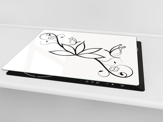 Glass Kitchen Board 60D20: Delicate Pattern