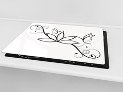 Glass Kitchen Board 60D20: Delicate Pattern