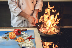 CUTTING BOARD and Cooktop Cover - Impact & Shatter Resistant Glass D02 Water Series: Ship 3